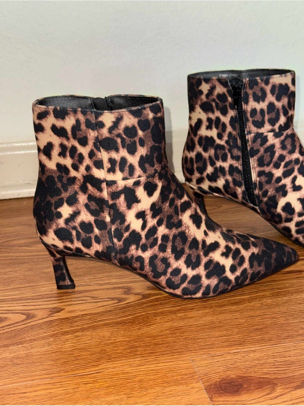 Madden Girl Women’s Animal Leopard Print Zip Heeled Ankle Boot
